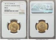 Ferdinand VII gold 2 Escudos 1811 C-CI MS61 NGC, Cadiz mint, KM467. Laureate armored bust. Completely original surfaces with ample luster. More attrac...