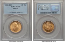 Oscar II gold 20 Kronor 1886-EB MS66 PCGS, KM748. A lustrous gem and quite elusive in this elite grade.

HID99912102018