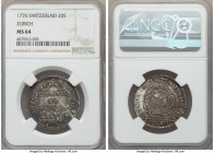 Zurich. Canton 20 Schillings 1776 MS64 NGC, KM160. Powerful old cabinet toning with a great amount of underlying luster. Not often encountered in such...