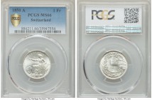 Confederation Franc 1850-A MS66 PCGS, KM9. Blast white and nearly immaculate - an ideal type representative.

HID99912102018