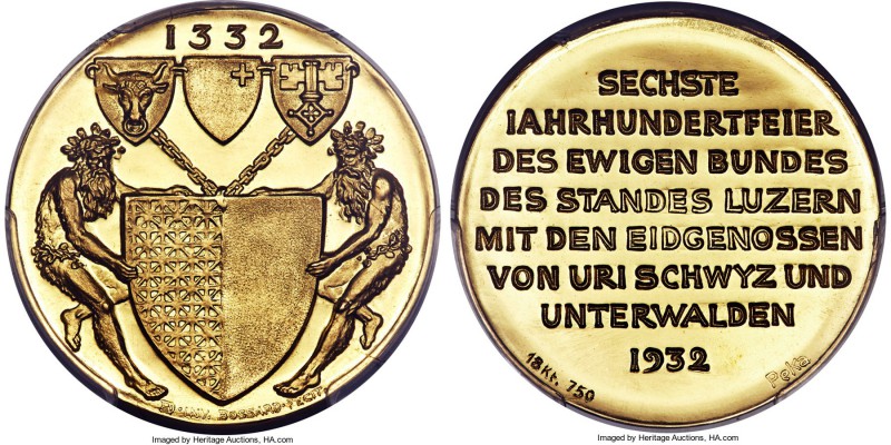 Confederation gold Specimen "600th Anniversary" Medal 1932 SP67 PCGS, Sch-M106. ...