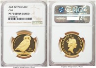 Elizabeth II gold Proof "Owl" 50 Dollars 2008 PR70 Ultra Cameo NGC, KM161. AGW 0.50 oz.

HID99912102018