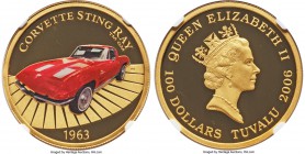 Elizabeth II gold Proof Colorized "Corvette Stingray" 100 Dollars 2006 PR70 Ultra Cameo NGC, KM69. Mintage: 250.

HID99912102018