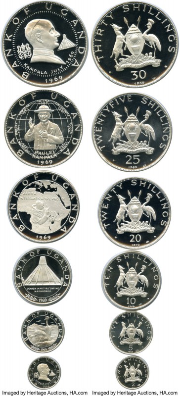 Republic 6-Piece Uncertified silver Mixed Occasion Proof Set, 1) 2 Shillings 197...