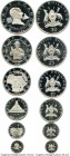 Republic 6-Piece Uncertified silver Mixed Occasion Proof Set, 1) 2 Shillings 1970 - UNC, KM8 2) 5 Shillings 1969 - UNC, KM9 3) 10 Shillings 1969 - UNC...