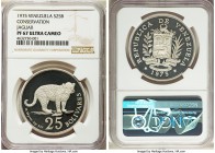 Republic silver & gold 3-Piece Certified "Conservation" Proof Set 1975 NGC, 1) silver "Jaguar" 25 Bolivares - PR67 Ultra Cameo, KM-Y46 2) silver "Gian...