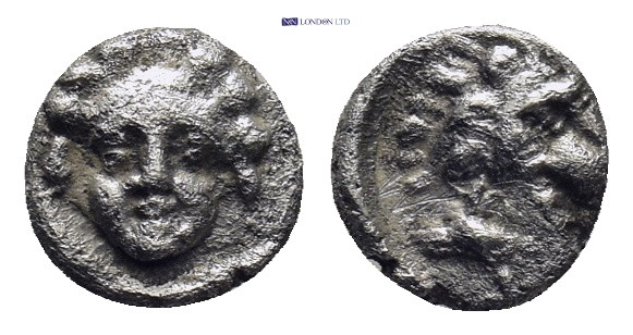 PAMPHYLIA. Aspendos. Obol Circa 460-360 BC. (0.43 Gr. 7mm.)
 Facing gorgoneion, ...