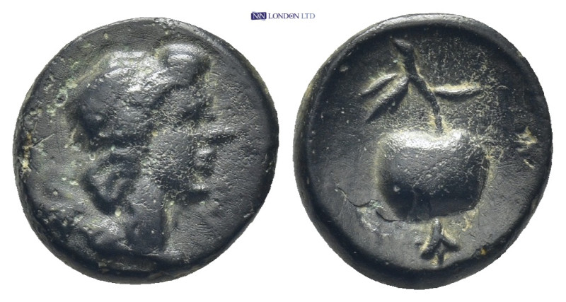 PAMPHYLIA. Side. Circa 2nd century BC. Ae (13mm, 2.17 g) Head of Artemis right, ...