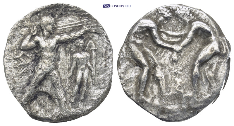 Pamphylia, Aspendos.AR Stater (Silver, 21mm, 10.0 g) ca 380/75-330/25 BC. Obv: T...