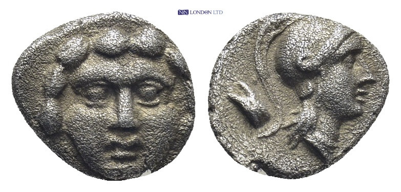 Pisidia. Selge circa 350-300 BC. Obol AR (0.93 Gr. 9mm.)
 Gorgoneion. 
Rev. Head...