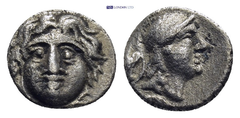 Pisidia. Selge circa 350-300 BC. Obol AR (0.7 Gr. 9mm.)
 Gorgoneion. 
Rev. Head ...