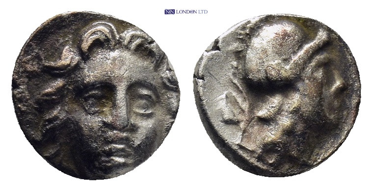 Pisidia. Selge circa 350-300 BC. Obol AR (0.86 Gr. 9mm.)
 Gorgoneion. 
Rev. Head...