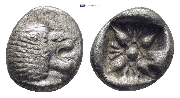 IONIA. Miletus. Ca. late 6th-5th centuries BC. AR obol (8mm, 0.98 g). Milesian s...