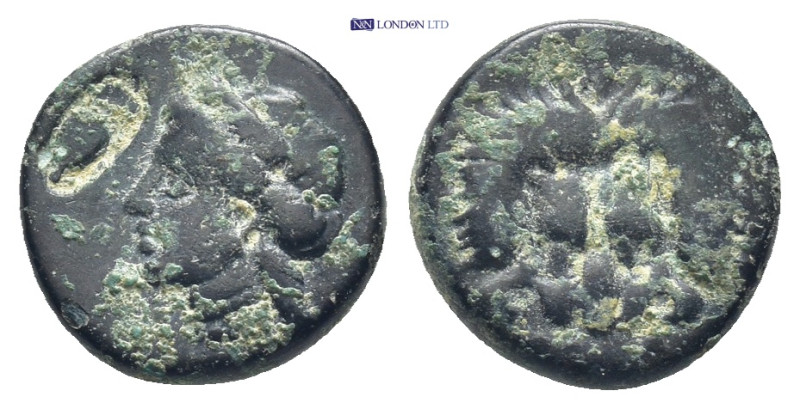 IONIA. Samos. Ae (12mm, 1.76 g) (Circa 408/4-380/66 BC). Obv: Head of Hera left,...