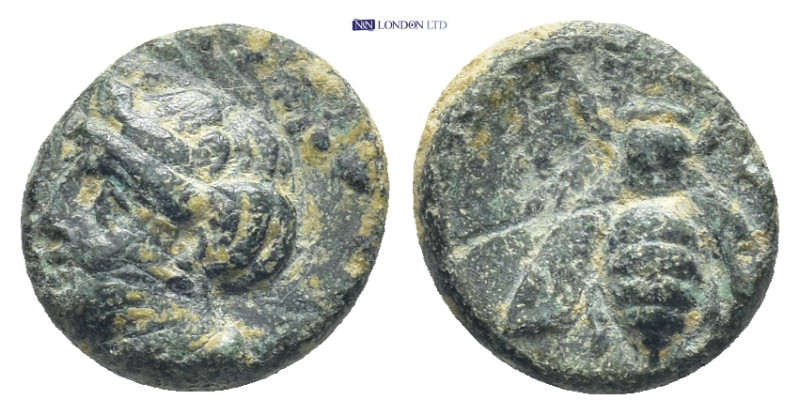 Ionia. Ephesos circa 375-325 BC. Bronze Æ (11mm., 1,35 g). Female head left, wea...