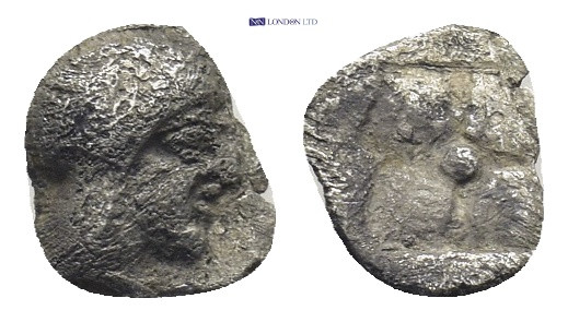 IONIA. Uncertain. 6th century BC. AR Hemiobol (7mm, 0.25 g). Female head right /...