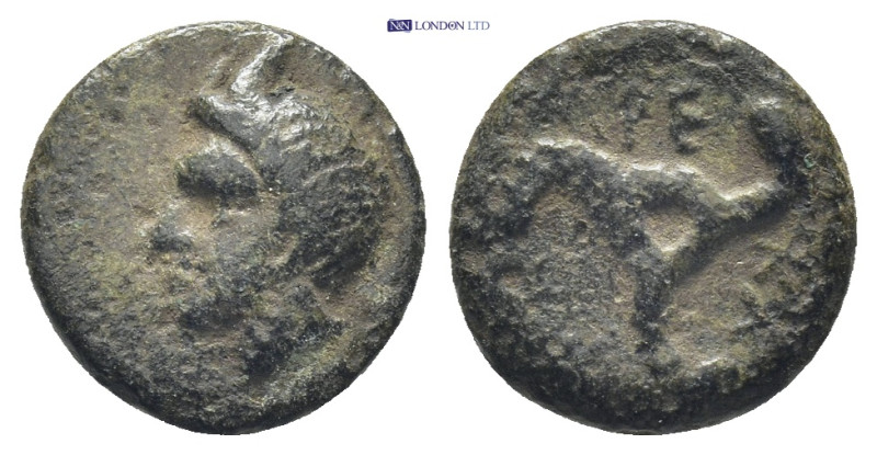 Dynasts of Lycia. Perikles circa 380-360 BC. AE.(1.94 Gr. 13mm.) Horned head of ...