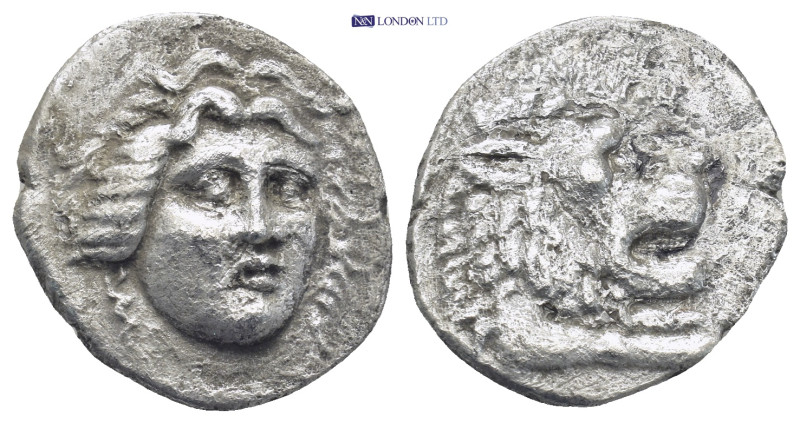 CARIA, Knidos. Circa 210-185 BC. AR Didrachm (21mm, 4.6 g). Head of Helios facin...