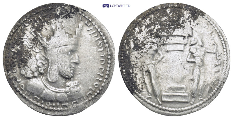 SASSANIAN EMPIRE. Shahpur I, A.D. 240-272. AR Drachm, (25mm, 3.9 g) ca. A.D. 260...