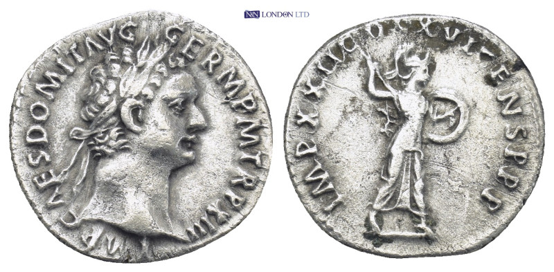 Domitian AR Denarius. (18mm, 3.0 g) Rome, AD 92-93. IMP CAES DOMIT AVG GERM PM T...