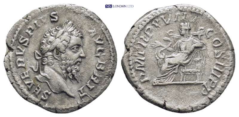 SEPTIMIUS SEVERUS (193-211). Denarius. Rome. (3.16 Gr. 20mm.)
Laureate head righ...