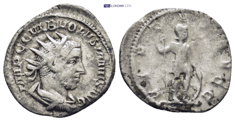 Volusian. AD 251-253. AR Antoninianus (22mm, 2.54 g). Rome mint, Radiate, draped...