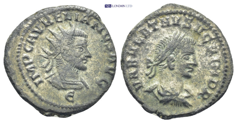 Aurelian and Vabalathus AD 271-272. Antiochia Antoninian AR (20mm., 3,4 g). IMP ...