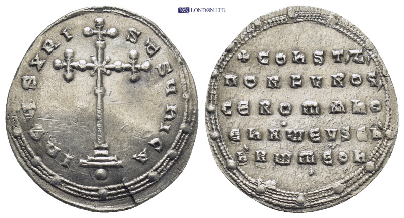 Constantine VII Porphyrogenitus, with Romanus II (913-959) Constantinople AR Mil...