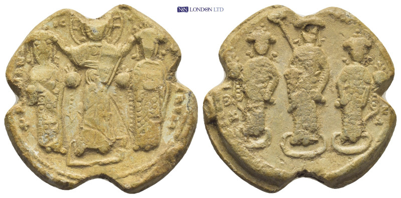 Byzantine Lead Seal (27mm, 20.8 gr) Romanus IV Diogenes, with Eudocia, Michael V...