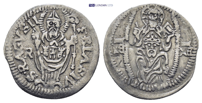 CROATIA. Ragusa (Dubrovnik), 1594-1613. AR Grosso (18mm, 0.63 g). Christ seated ...