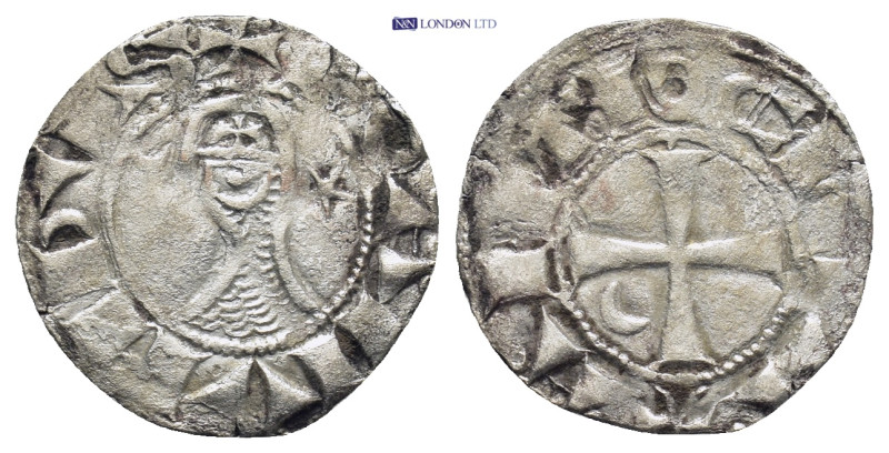 CRUSADERS Antioch. Bohémond III. 1163-1201. AR Denier (0.89 Gr. 17mm.) Obv: +BOA...