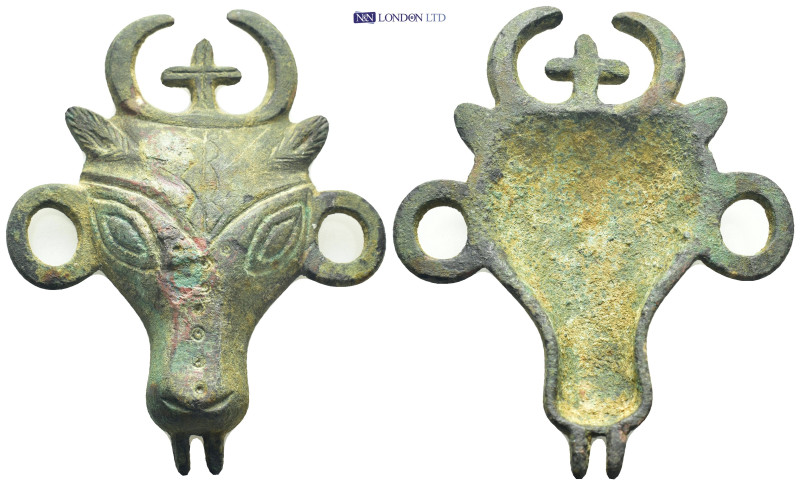 Fragment of Byzantine horse harness. consecrate the cross within the horns of th...