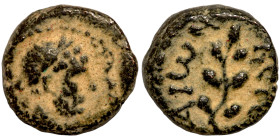 Seleucis and Pieria. Antioch. Pseudo-autonomous issue, time of Nero, 54-68. Head of Apollo to right. Rev. [ANTIOX]EΩN ΔΡ Laurel branch.

12mm 1,44g...