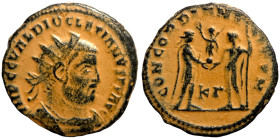 Diocletian, 284-305. Antoninianus (bronze, Antioch. IMP C C VAL DIOCLETIANVS P F AVG

20mm 2,94g