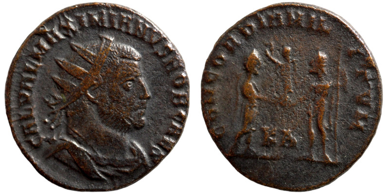 Maximianus. (285-295 AD). Æ Antoninian. Obv: IMP CMA MAXIMIANVS PF AVG. radiate ...