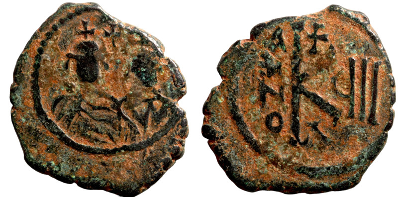 Byzanz. Half Follis (bronze, 6.18 g, 26 mm),