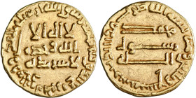 Abbasid: al-Mansur (754-775), gold dinar (4.24g), AH 137. A-212. Very fine to extremely fine. 

Estimate: 400-450 USD