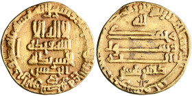 Abbasid: al-Ma'mun (810-833), gold dinar (4.14g), AH 200. Citing the Abbasid governor of Iraq al-Hasan [ibn Sahl] and his brother the vizier Dhu'l-Ri'...