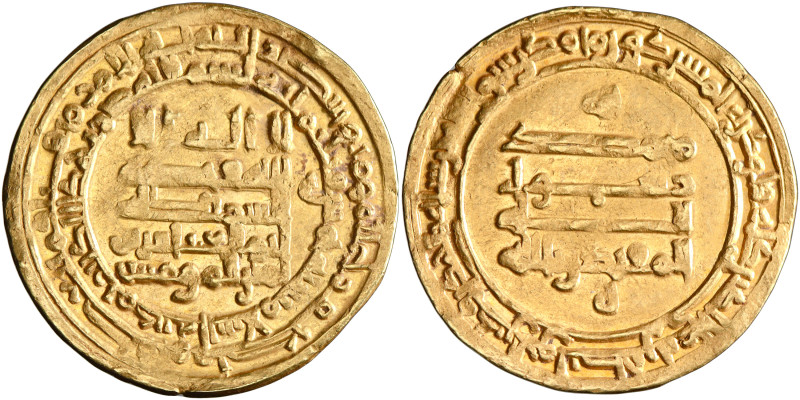 Abbasid: al-Muqtadir (908-932), gold dinar (4.67g), Madinat al-Salam (Baghdad) m...