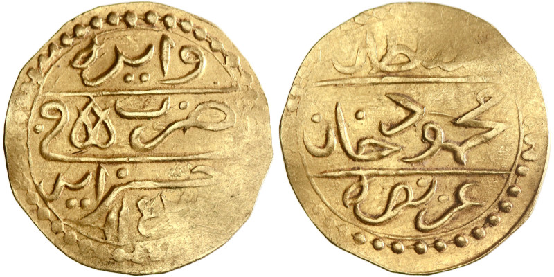 Ottoman: Mahmud I (1730-1754), gold 1/2 sultani (1.71g), Jazayir (Algiers) mint,...