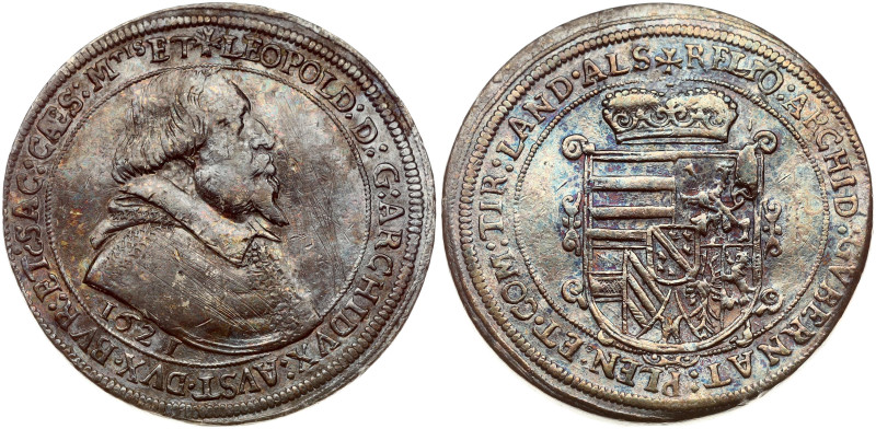 Austria, Upper Alsace. Leopold V (1620-1633). Taler 1621. Silver 28.26 g. KM 257...