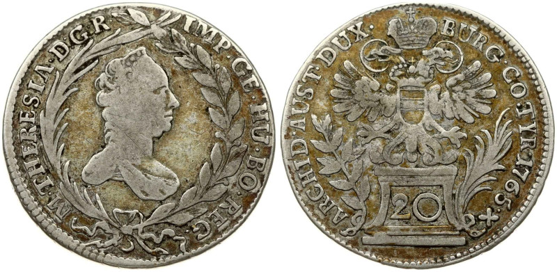 Holy Roman Empire. Maria Theresia (1740-1780). 20 Kreuzer 1765, Vienna. Silver 6...