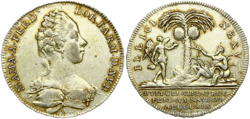 Holy Roman Empire. Maria Theresa (1740–1780). Wedding medal 1769, signed A. W. (...