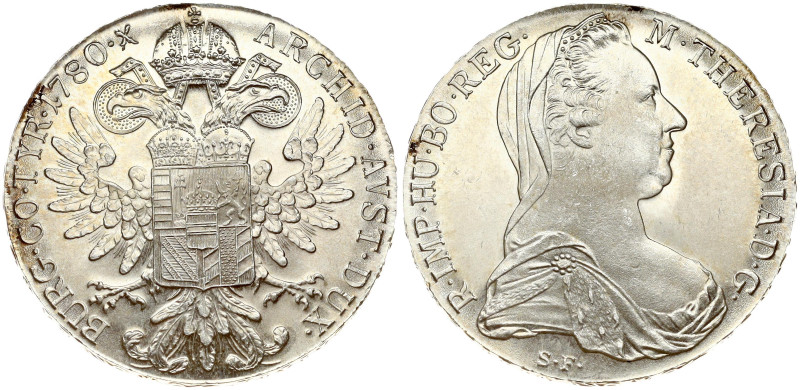 Austria. Maria Theresia Taler 1780 SF Restrike. Silver 28.09 g. (Strike date: 19...