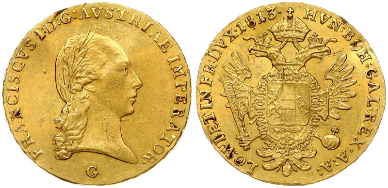 Austria. Franz I (1804-1835). Ducat 1813 G. Gold 3.48 g. KM 2169. Surface damage...