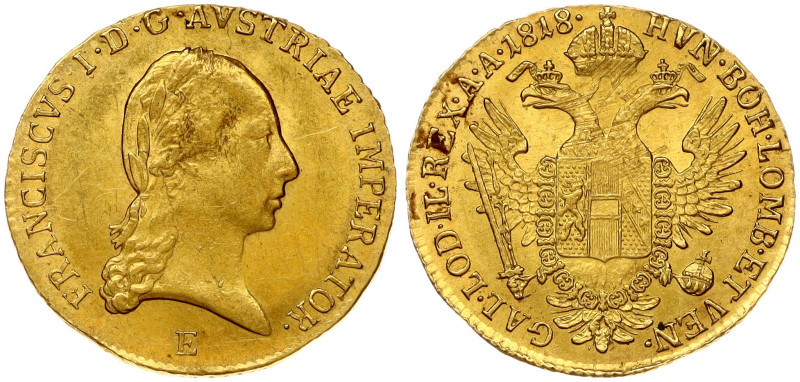 Austria. Franz I (1804-1835). Ducat 1818 E. Gold 3.48 g. KM 2170. Small scratche...