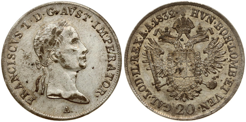 Austria. Franz I (1804-1835). 20 Kreuzer 1832 A. Silver 6.66 g. KM 2147.