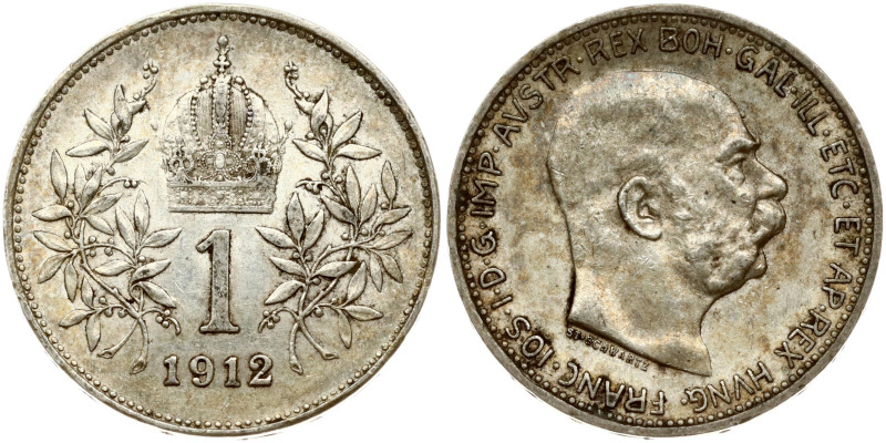 Austria. Franz Joseph I (1848-1916). 1 Corona 1912. Silver 4.97 g. KM 2820.