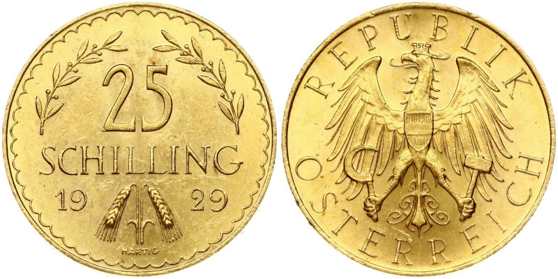 Austria. 25 Schilling 1929. Gold 5.87 g. Fr. 521, KM-2841.