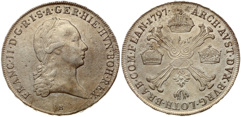 Austrian Netherlands. Franz II (1792-1795). 1/2 Taler 1797 B. Silver 14.51 g. KM...